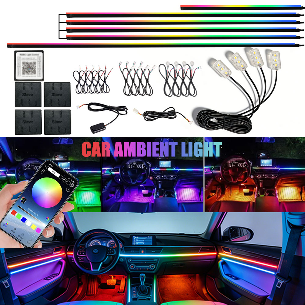 Led Ambient Interior Car Lights App Control - Lampes d'ambiance LED en acrylique pour