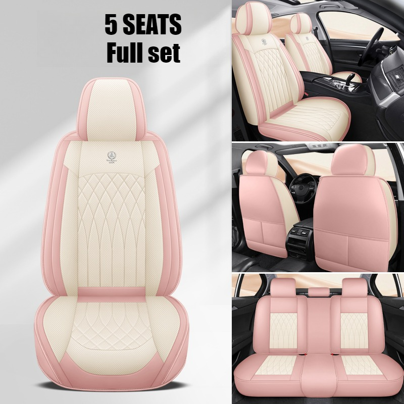 Leather Car Seat Covers Full Set Universal - Ensemble complet de housses de siège