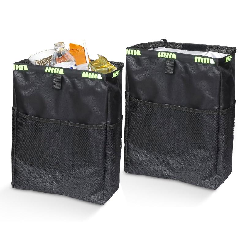 Waterproof Car Trash Can With Lid - Poubelle de voiture pliable avec poches