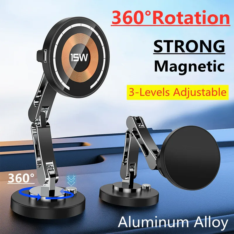 Wireless Car Charger Mount Fast Charging - Support de chargeur magnétique sans fil
