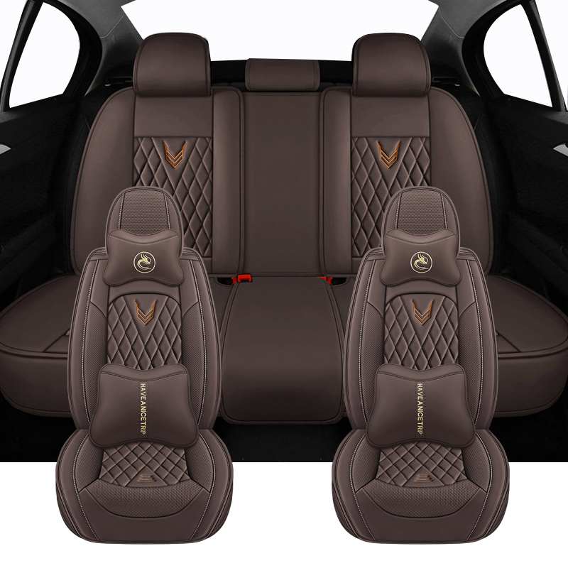 Leather Car Seat Covers Full Set Universal - Ensemble complet de housses de siège