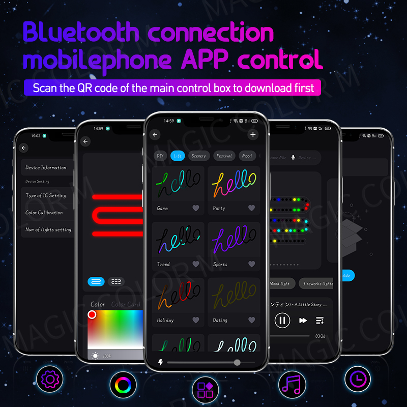 Vegetting 140cm lumières d'amb - Led Ambient Interior Car Lights App Control avis et prix