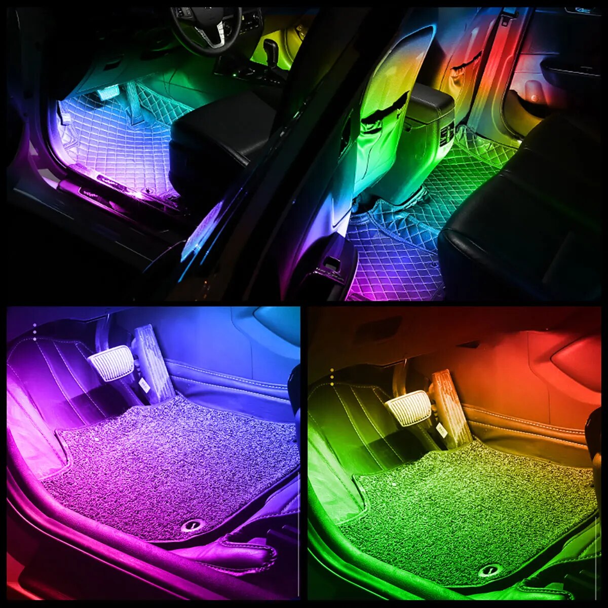 Lumière de pied ambiante intér - Led Ambient Interior Car Lights App Control avis et prix