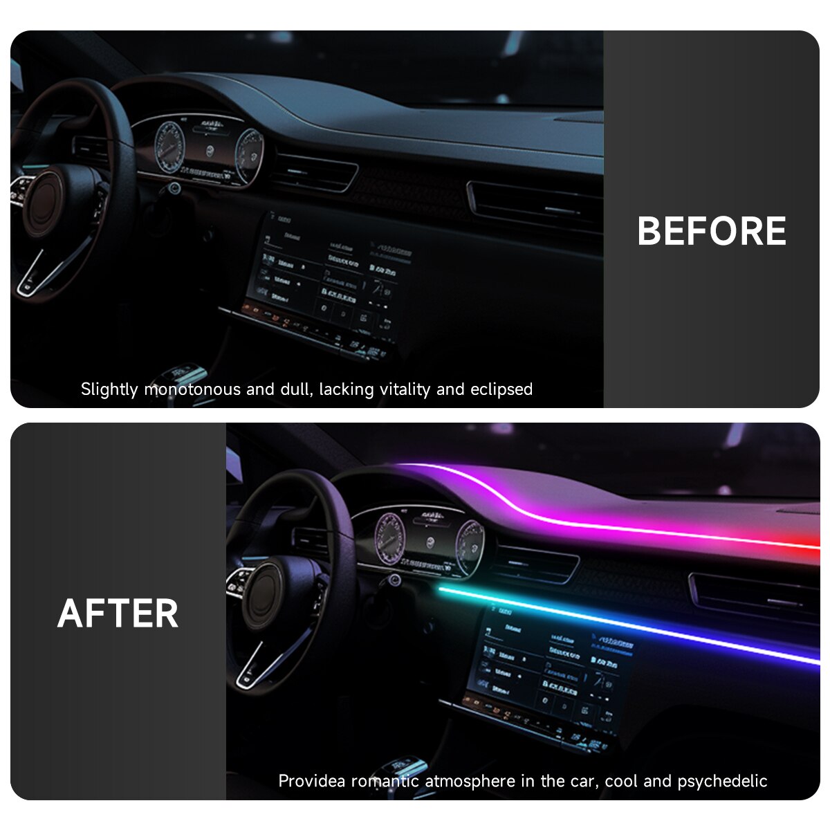 Lumière ambiante LED USB pour  - Led Ambient Interior Car Lights App Control avis et prix