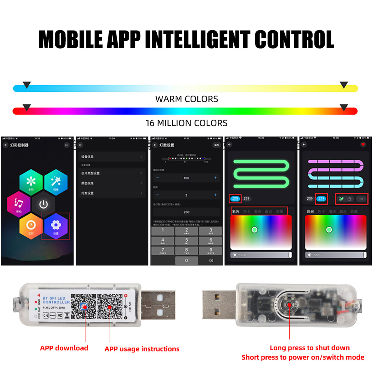 Lumières ambiantes LED RVB pou - Led Ambient Interior Car Lights App Control avis et prix