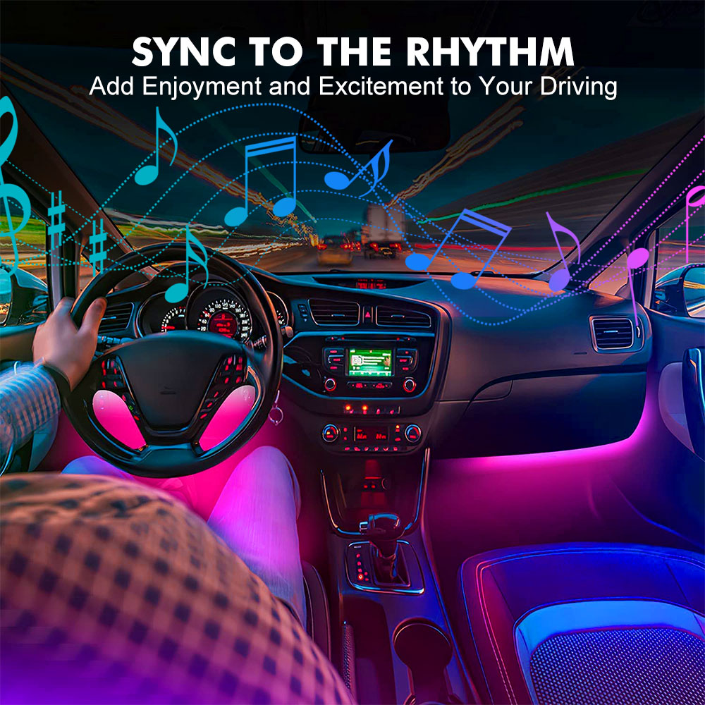 Néon LED intérieur voiture lum - Led Ambient Interior Car Lights App Control avis et prix